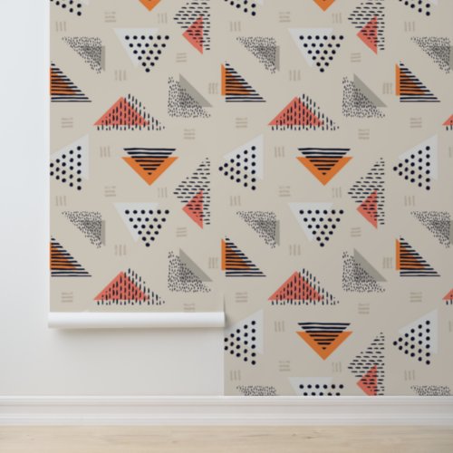 Geometric Triangle Hand Drawn Pattern Wallpaper