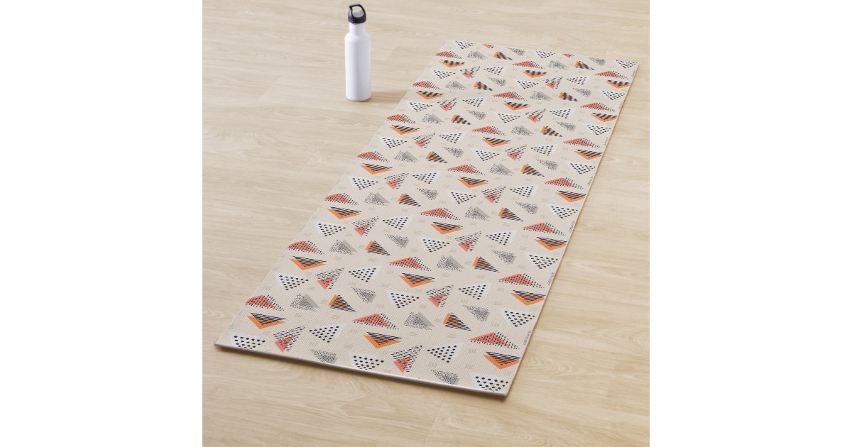 Geometric Triangle Hand Drawn Pattern Yoga Mat | Zazzle