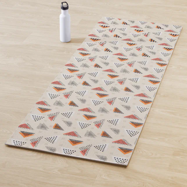 Geometric Triangle Hand Drawn Pattern Yoga Mat | Zazzle