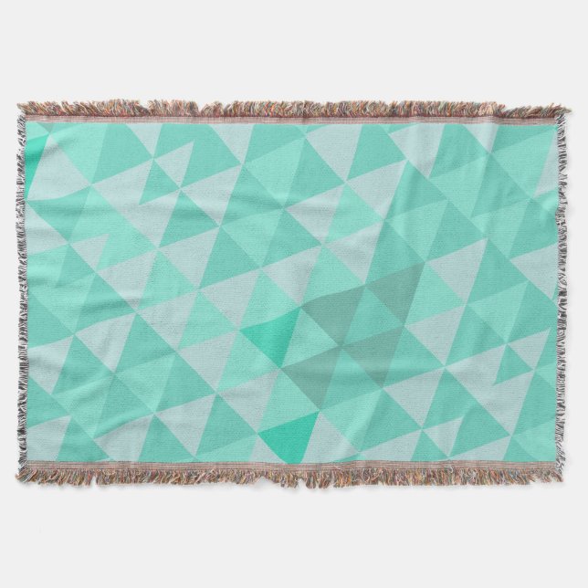 Geometric Triangle Mint Modern Abstract Throw Blanket (Front)
