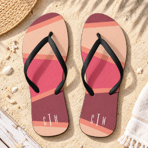 Geometric Triangle Monogram Flip Flops