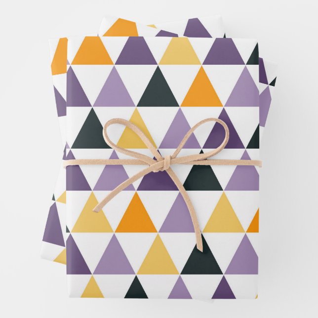 Geometric Triangle Mosaic Seamless Pattern Wrapping Paper Sheets (In situ)