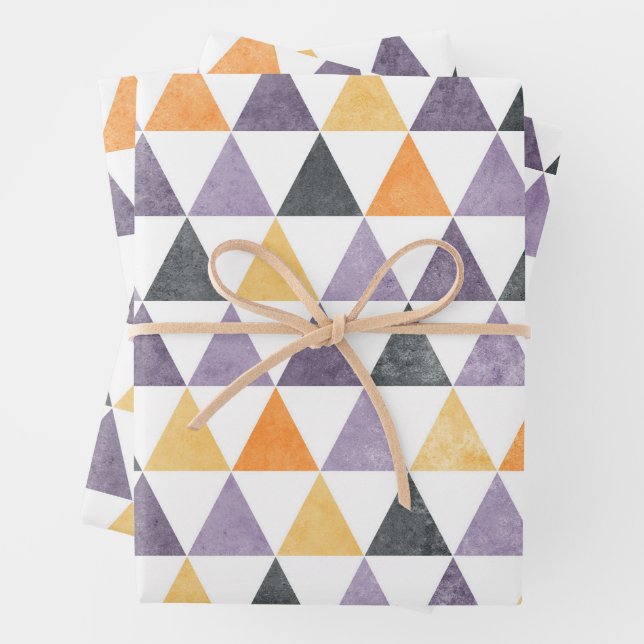 Geometric Triangle Mosaic Seamless Pattern Wrapping Paper Sheets (In situ)