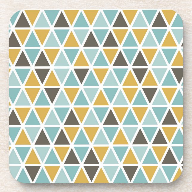 Geometric Triangle Pattern Beverage Coaster (Front)