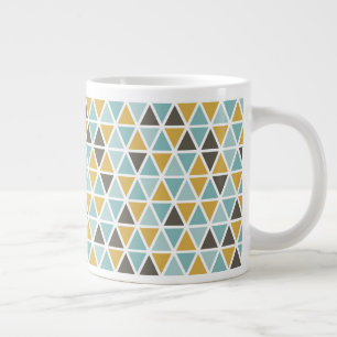 Geometric Triangle Pattern Giant Coffee Mug
