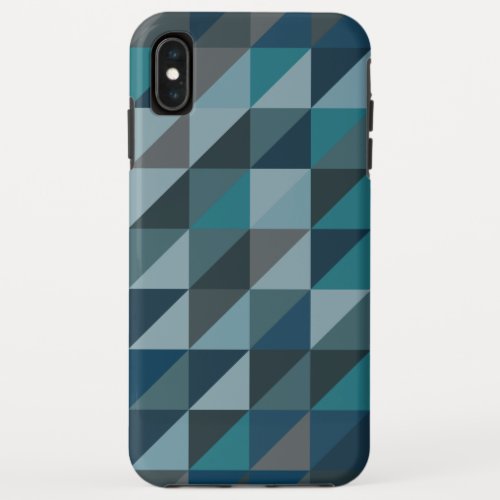Geometric Triangle Pattern in Blue and Grey iPhone XS Max Case