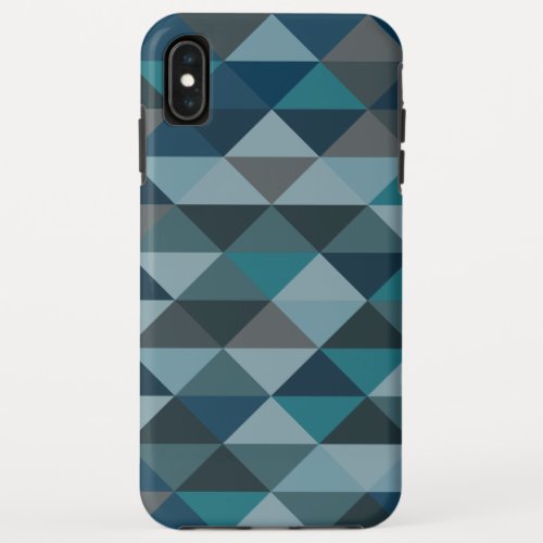 Geometric Triangle Pattern in Blue Gradient iPhone XS Max Case