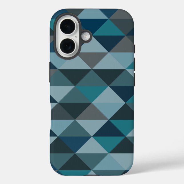Geometric Triangle Pattern in Blue Gradient Case-Mate iPhone Case (Back)