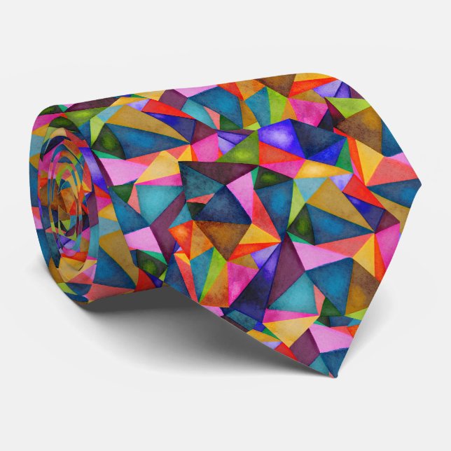 Geometric Triangle Patterned Neck Tie (Rolled)