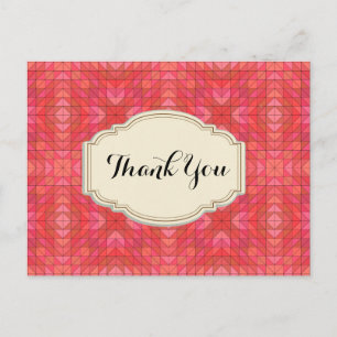 Geometric Triangles and Diamonds Thank You Postcard