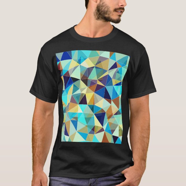 Geometric Triangles: Colorful Abstract Pattern T-Shirt (Front)
