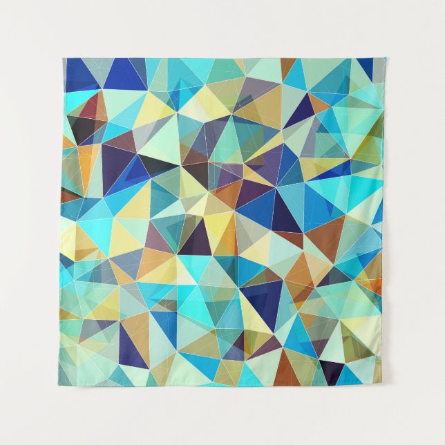Geometric Triangles: Colorful Abstract Pattern Tapestry (Front)