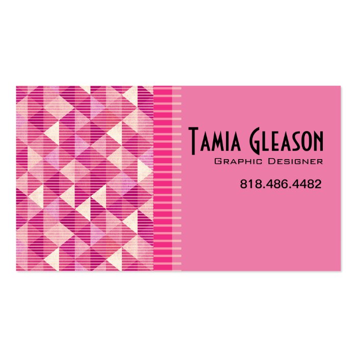 Geometric Triangles Graphic Designer Artist pink Business Card Template