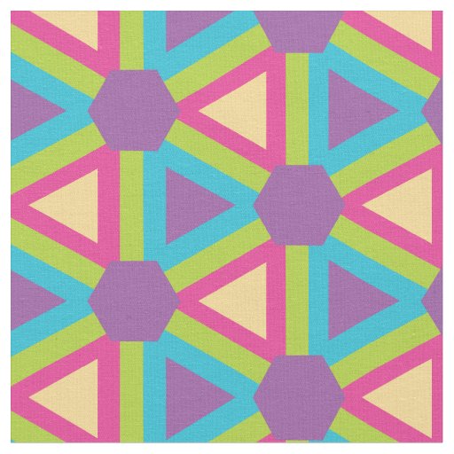 Geometric Triangles in Bright color pallet Fabric