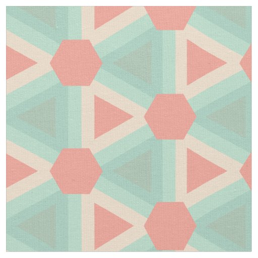 Geometric Triangles in Succulent color pallet Fabric