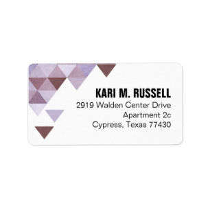 Geometric Triangles Mailing periwinkle aubergine Label