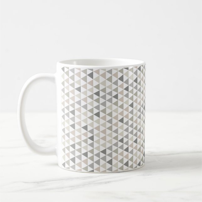 Geometric Triangles Modern Gray Neutrals Mug (Left)