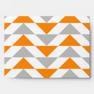 Geometric Triangles Orange Gray White Pattern Envelope
