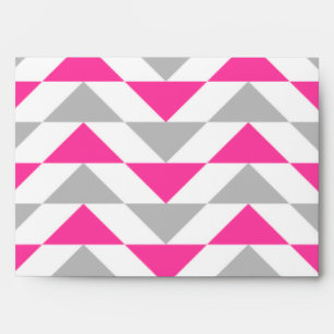 Geometric Triangles Pink Grey White Pattern Envelope
