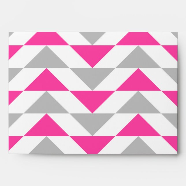 Geometric Triangles Pink Grey White Pattern Envelope (Front)