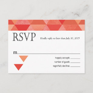 Geometric Triangles RSVP Response Card coral
