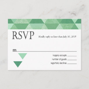 Geometric Triangles RSVP Response Card mint green