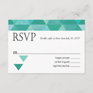 Geometric Triangles RSVP Response Card teal