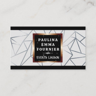 Geometric Triangles   Silver Lines Business Card