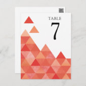 Geometric Triangles Table Numbers | coral (Front/Back)