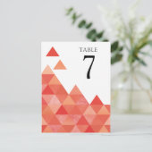 Geometric Triangles Table Numbers | coral (Standing Front)