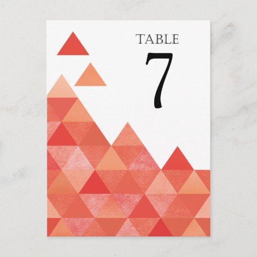 Geometric Triangles Table Numbers  coral