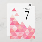 Geometric Triangles Table Numbers | pink mauve (Front/Back)