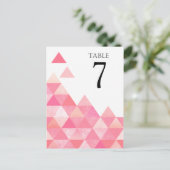 Geometric Triangles Table Numbers | pink mauve (Standing Front)
