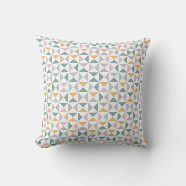 Geometric Triangles Throw Pillow (Front)