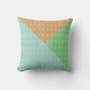 geometric triangles with initials pattern outdoor pillow