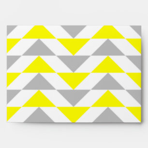 Geometric Triangles Yellow, Gray, White Pattern Envelope