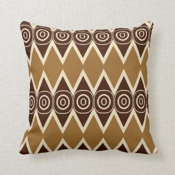 Geometric Tribal Earth Tone Throw Pillow by kitandkaboodle at Zazzle