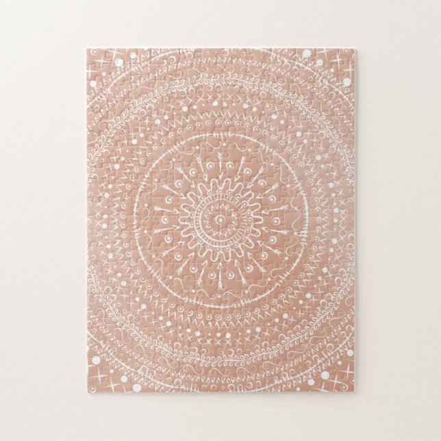 Geometric tribal mandala jigsaw puzzle (Vertical)