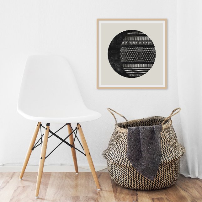 Geometric Tribal Pattern Eclipse Moon Art Print (Creator Uploaded)