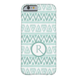 Geometric Tribal Pattern Mint-Green &amp; White Barely There iPhone 6 Case