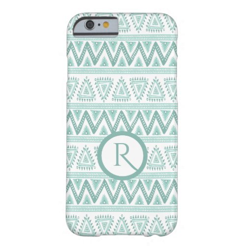 Geometric Tribal Pattern Mint_Green  White Barely There iPhone 6 Case