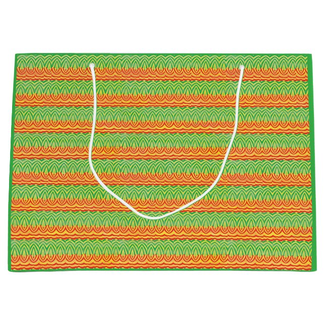 Geometric Tribal Retro Mid-Century Modern Pattern Large Gift Bag (Front)