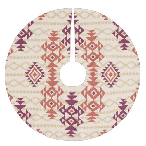 Geometric Tribal Seamless Ethnic Pattern Brushed Polyester Tree Skirt