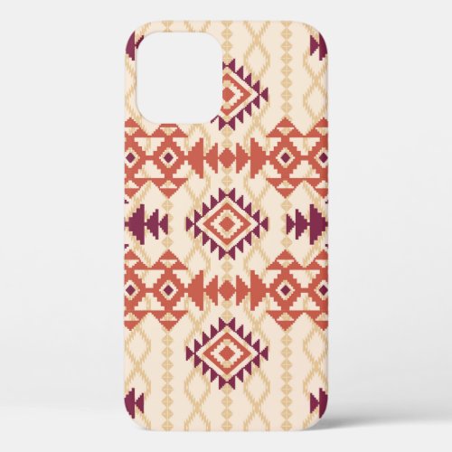Geometric Tribal Seamless Ethnic Pattern iPhone 12 Case