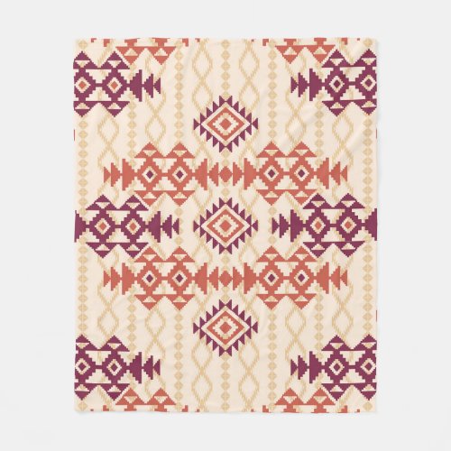 Geometric Tribal Seamless Ethnic Pattern Fleece Blanket