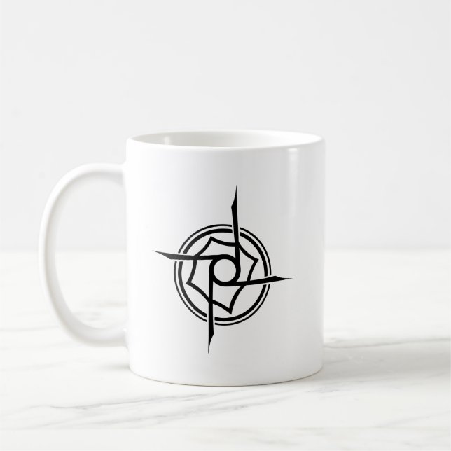Geometric Tribal Sigil - Abstract Star Emblem Coffee Mug (Left)