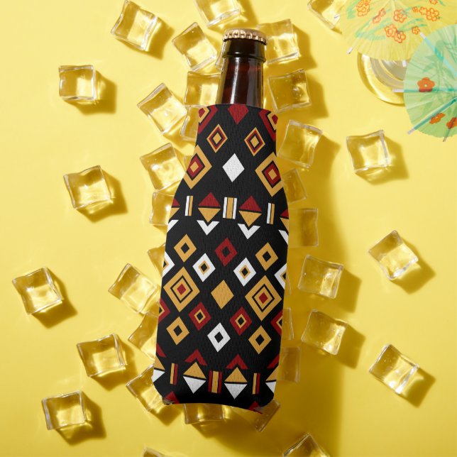 Geometric Tribal Triangle Pattern Bottle Cooler (In Situ Summer)