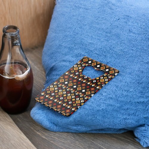 Geometric Tribal Triangle Pattern Credit Card Bottle Opener