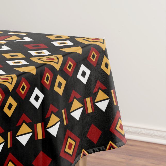 Geometric Tribal Triangle Pattern Tablecloth (In Situ)