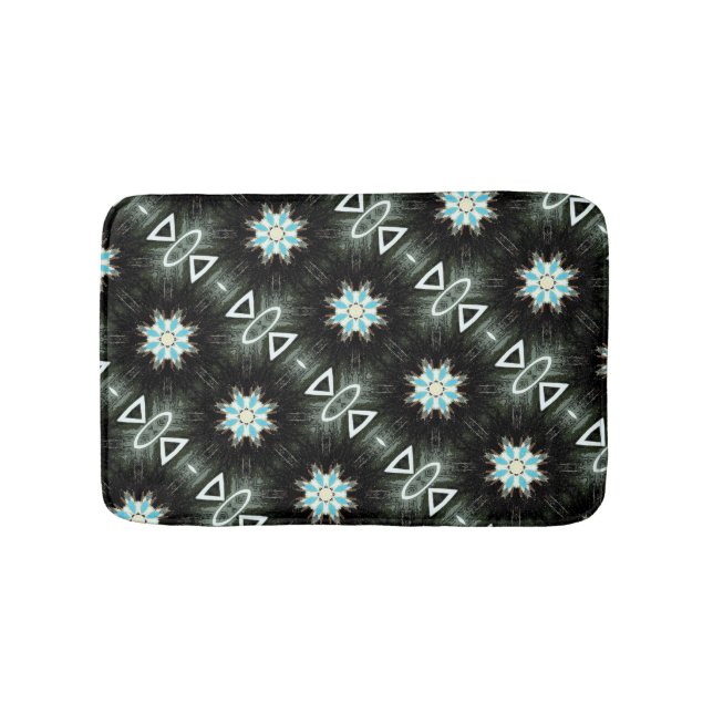 geometric tringle/ovals pattern bathroom mat (Front)